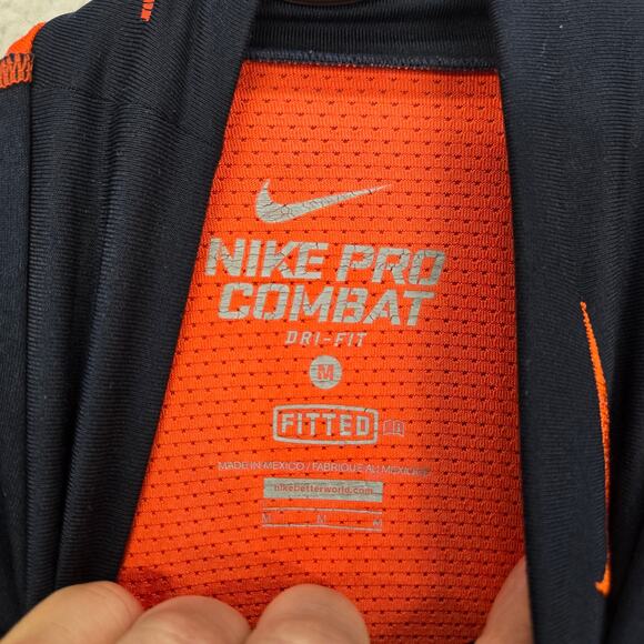 Nike Pro Combat Shirt Mens M Dri-Fit Orange Blue University Of Illinois Illini - Picture 5 of 13